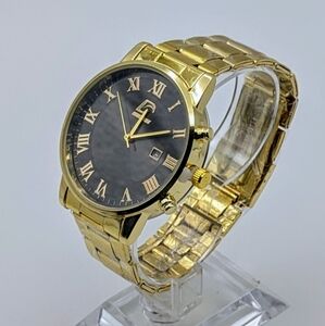 Gold and Black Roman Numeral Luxury Watch